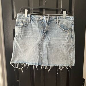 Old Navy Light Blue Distressed Mini Skirt
